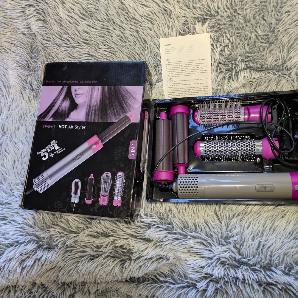 Source Unknown 5-in-1 Hot Air Styler - Pink and Gray - Picture 1 of 5